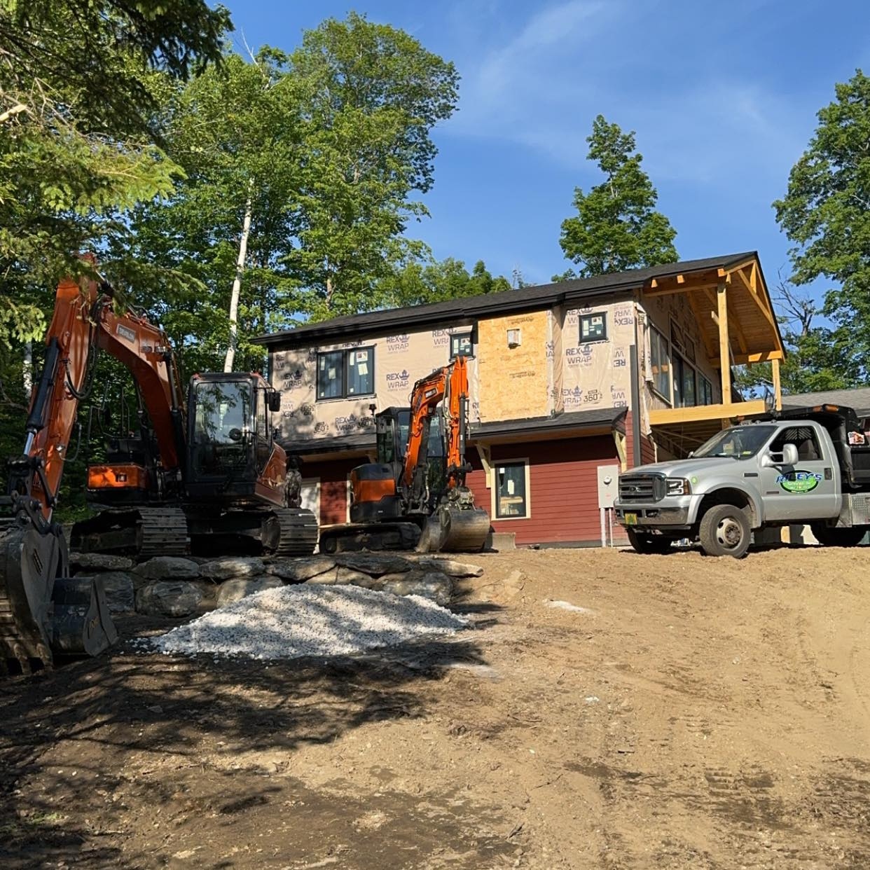 Rileys landscaping retaining wall progress